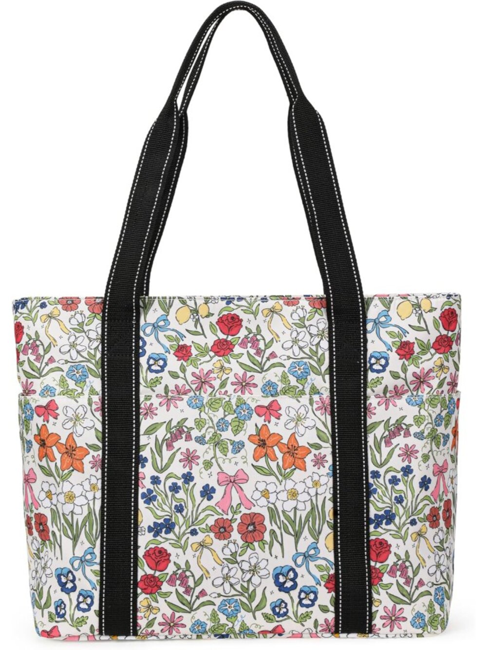 Tote Bag for Women with Laptop Compartment & Cup Holder,Nylon Bag for Work,Trave